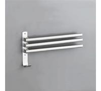 yozhch Kitchen Swivel Towel Rail Wall Mounted Hand Towel Rack, Rotating Chrome Towel Rail for Bathroom, Small Tea Towel Holder Folding Towel Bar (25cm 3 Arms)