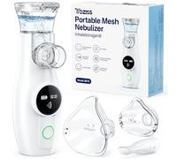 YOZISS Nebuliser Machine for Adults Portable, Silent Rechargeable Nebuliser for Kids with 2 Masks and Mouthpiece, Handheld Inhaler Cleaning Function for Adults Kids Home Travel