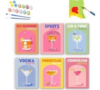 YOZO 6 Pack,jouets Peluche Poupées Painting Kits for Beginners On Colored Canvas, Acrylic Oil Watercolor Painting Kit for Adults and Beginners As A Gift with Brush and Acrylic Paints 15 X 20 Cm