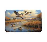 YOZSLGU Hunting Flying Wild Ducks Bath Mat Wild Animals Rustic Farmhouse Memory Foam Bathroom Kitchen Rug, 17.8 x 29.5 Inch
