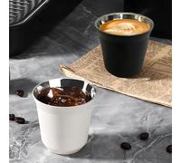 Yozuxan color espresso coffee cups-2 in red and green |304 material | Perfect for tasting coffee, parties, family bars and cafes | Strong Christmas atmosphere. (1, black&white)