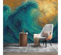 YOZYOOOZ Abstract Blue Ocean Wave Graffiti 3D Wallpaper Large Custom murals Suitable for Bedroom Living Room Modern Art Wallpaper