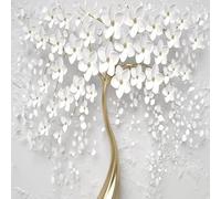 YOZYOOOZ Creative White Flower Tree Background 3D Wallpaper Large Custom Mural Suitable for Bedroom Living Room Modern Art Wallpaper