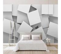 YOZYOOOZ Gray and White Three-Dimensional Geometric Pattern 3D Wallpaper self-Adhesive Mural Art Suitable for Bedroom TV Background Living Room Decoration
