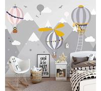 YOZYOOOZ Hand-Painted Cartoon hot air Balloon Animal 3D Mural Wallpaper self-Adhesive PVC Waterproof Poster Suitable for Bedroom Living Room Decoration