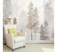 YOZYOOOZ Nordic Hand-Painted Tree Sky Bird 3D Wallpaper Self-Adhesive Mural Art Suitable for Bedroom TV Background Living Room Decoration