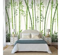 YOZYOOOZ Pastoral Style Hand-Painted Green Bamboo 3D Wallpaper Suitable for Bedroom Living Room Dining Room Children's Room Bathroom Background Wall Decoration