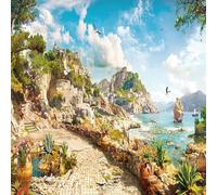 YOZYOOOZ Retro Architecture Park Flower Scenery 3D Wallpaper Large Custom Mural Suitable for Bedroom Living Room Modern Art Wallpaper