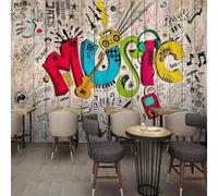YOZYOOOZ Retro Creative Street Graffiti Music 3D Mural Tear and Stick Wallpaper Suitable for Bedroom Living Room TV Background Decoration