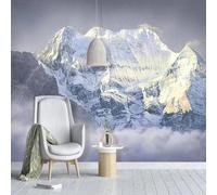 YOZYOOOZ Snow Mountain Spectacular Natural Scenery 3D Mural Wallpaper Self-Adhesive PVC Waterproof Poster Suitable for Bedroom Living Room Decoration