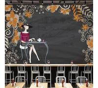 YOZYOOOZ Wallpaper Classic Coffee Shop Theme Restaurant Painting Living Room Bedroom Study Cafe Studio Background Art Mural