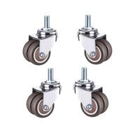 YPAPBHT Screw-type Silent Universal Wheel With Brake, Wide-body Dual-wheel Swivel Caster, 1.5-inch To 2-inch Wheel Width, M12 Thread, For Home Mobility(1.5 inches,Universal wheel)