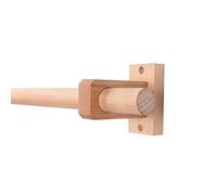 YPAPBHT Thickened Solid Wood Curtain Rod Nordic Single Rod Double Rod Roman Rod Paint-free Environmentally Friendly Wooden Bracket Punched Type(110CM,Single pole)