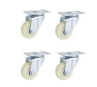 YPAPBHT Ultra-quiet, Wear-resistant Casters, 1.5/2/3/4/5-inch White Polyurethane Swivel Wheels, Heavy-duty Wheels With Brakes, Four-pack(4 inches,Universal wheel)
