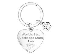 YpbbyKit Cockapoo Gifts for Women Dog Mum Keyring World's Best Cockapoo Mum Ever Keyrings for Dog Lover