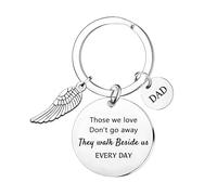 YpbbyKit Dad Memorial Keyring Loss of Dad Memorial Gifts Smpathy Gift Those We Love Don't Go Away They Walk Beside Us Every Day Keyring