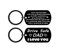 YpbbyKit Drive Safe Keyring for Dad Fathers Gifts from Daughter You'll Always Be My Hero Keyring Gift for Fathers Day Christmas Dad Birthday