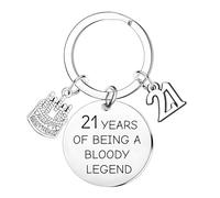 YpbbyKit Funny 16th/18th/21st Birthday Gifts Birthday Keyring for Women 16th/18th/21st Years of Being A Bloody Lengend Keyriny Birthday Present (21st)