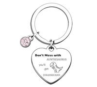 YpbbyKit Funny Aunt Keyring Gifts for Aunt Don't Mess With Auntiesaurus You'll Get Jurasskicked Keyring Auntie Presents for Mothers Day Birthday Christmas