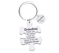 YpbbyKit Gifts for Grandma Nanny Keyring Mothers Day Gifts for Nana Thank You for Being Such An Important Piece of My Life Keyring Nanny Presents