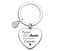 YpbbyKit Godmother Gifts Aunt Godmother Keyring The Best Aunts Get Promoted to Godmother Keyring Baptism Christning Religious Communion Gifts