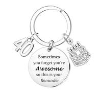 YpbbyKit Happy 40th 50th 60th Birthday Gifts Birthday Keyring Sometimes You Forget You're Awesome Keyring Birthday Present for Women and Men (40th)