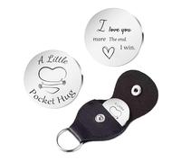 YpbbyKit Pocket Hug Token Gifts for Men I Love You More The End I Win Keyring Long Distance Relationship Keepshake Gifts for Him