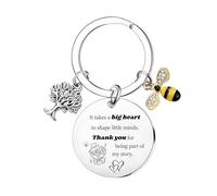 YpbbyKit Teacher Keyring Gifts Appreciation Gift for Teachers Thank You for Being Part of My Story Keyring Teacher Bee Gift for Birthday Christmas