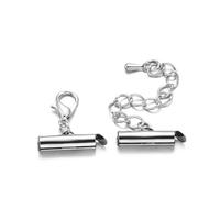 YPBEW 10 Set Crimp End Caps Slider Clasp Buckles Extending Chains Alloy Jewelry Components for Jewelry Slider Clasp Findings