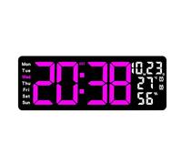 YPBEW 17.3Inch LED Digital Clock with Auto Brightness and Time Management Alarm Temperature Date W isplay Temperature Display Clock