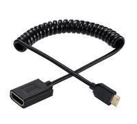 YPBEW 2.1 Version Small Video Camera Female Coiled Cable Adapter 8k60hz 4k120hz Compatible for DSLR Laptops Tablets Adapter
