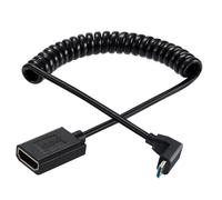 YPBEW 2.1 Version Small Video Camera Female Coiled Cable Adapter 8k60hz 4k120hz Compatible for DSLR Laptops Tablets Adapter