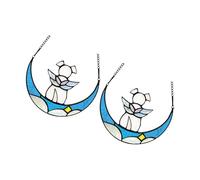 YPBEW 2 Acrylic Pet Memory Sun Hangers Memory Dog Design Calming Light Artistic Display for Grieving Owners Memorial Gift