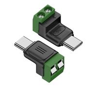 YPBEW 2 Pack Type C Male Female Adapters with Green Terminals 5V3A Fast Charging Texture for Electronics Toy LED Lights USB C Not Solder Terminals Adapters