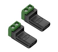 YPBEW 2 Pack Type C Male Female Adapters with Green Terminals 5V3A Fast Charging Texture for Electronics Toy LED Lights USB C Not Solder Terminals Adapters