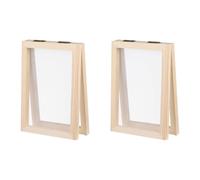 YPBEW 2Pcs Double Layer Wooden Paper Mold with Net Screen Crafting Wood Frame for Recycled Stationery Making Craft Wooden Paper Making Mold Frame