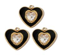 YPBEW 3pcs Gold Plated Sturdy Stainless Steel Charm Including French Crystals Cats Paws and Love Heart Pendant Daily Use Stainless Steel Jewelry