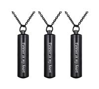 YPBEW 3pieces Delicate Carved Letter Pet Ashes Container Safeguards Preciously Memory for Dead in Need of Term Memorials Ashes Necklace for