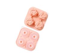 YPBEW 4 Cavity Silicone Large Tulips Flower Ice Cubes Tray Multipurpose Chocolate for Drink Beverage Baking Applications Silicone Ice Ball Mold with Lid