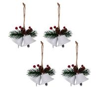 YPBEW 4 Pcs Holiday Bells Decorations, Decorative Metal for Christmas Tree Indoor Outdoor Celebration Decorative