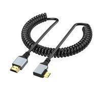 YPBEW 4K60Hz Coiled Video Cable 90 Degree Angled Option Spring Cord Bidirectional for Laptops Tablets Card and More Coiled Cable