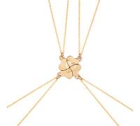 YPBEW 4x Four Necklace Heart Pendant Forever Love Lucky Jewelry Stitching Choker Chain Pendant for Women