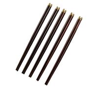 YPBEW 5 Pair Wood Chopsticks with Elegant Shape Chinese Suitable for Noodles and Everyday Meals Use Restaurant