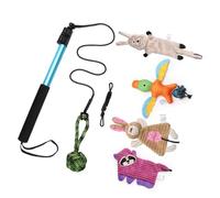 YPBEW 7lots Versatiles Canine Training Poles Set Including Green Ball and Nylons Rope for Indoor Outdoor Use Regulable Play Stick