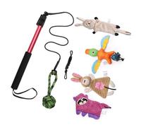YPBEW 7lots Versatiles Canine Training Poles Set Including Green Ball and Nylons Rope for Indoor Outdoor Use Regulable Play Stick