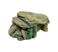 YPBEW Artistic Resins Reptiles Cave with Hide Spots and Basking Platform Safe Resins Reptiles Accessory for Small Animals Slip Resistant Basking Spots