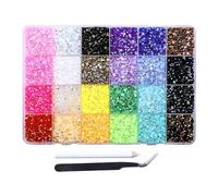 YPBEW Assorted Crystal Gemstones Jewelry Accessories for Nails Art Decorations and Fashion Making in 24 Vibrant Colors Accessories
