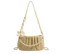 YPBEW Bag PU Leather Crossbody Sweet Shoulder with Pearl Chain Simple Clouds Female Messengers Women Clouds with Pearl Chain Pu Leather Shoulder Sweet Crossbody