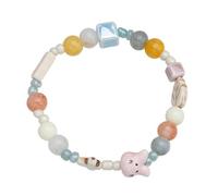 YPBEW Ceramic Bead Elastic Bracelets Delicate Cute Handchain Charming Jewelry Sweet Round Square Bead Bracelets Jewelry Cute Ceramic Sweet and Lovely Wristband