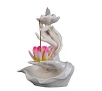 YPBEW Ceramic Incenses Holder Flower Waterfall Backflow Incenses Burners Create Serenes and Peaceful Space Craftworks Figurine Decorative Item